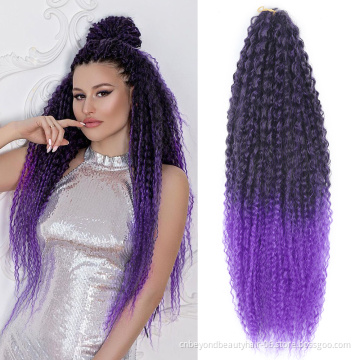 Synthetic Fiber Deep Twist Crochet Hair Natural Braids Hair Ombre Crochet Braiding Hair Extensions